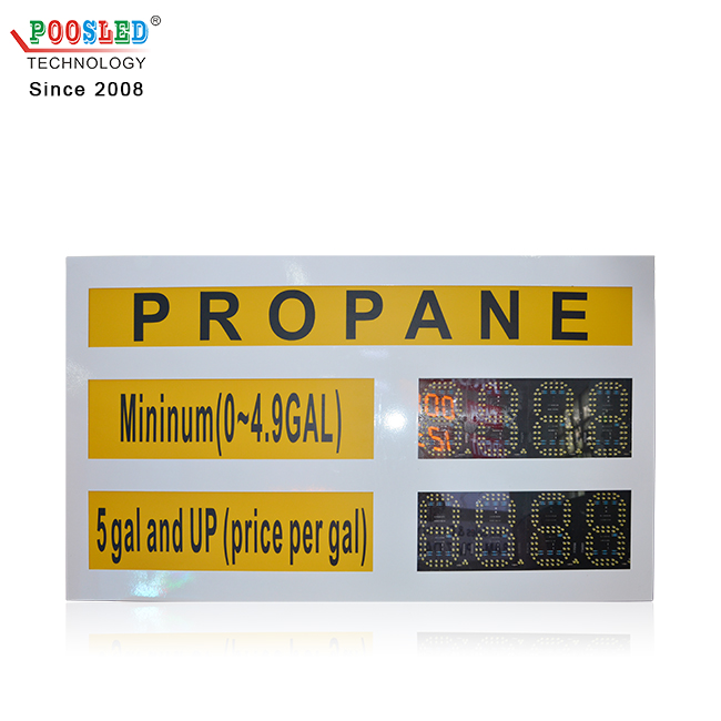 Fabricante de 6 pulgadas amarillo 8.8.8.8 PCB gabinete blanco señal de precio de gas digital