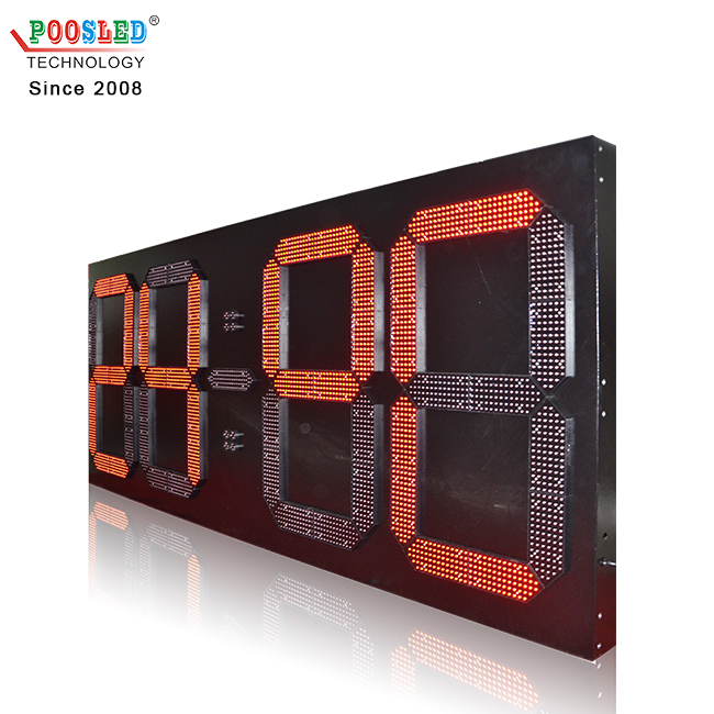 Nueva llegada 32 pulgadas al aire libre grande individual rojo led reloj hora fecha temperatura signo