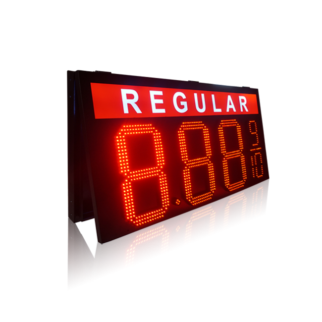 Popular solo rojo exterior 12 '' + 6 '' Regular 8.88 9/10 Led señal de precio de gas