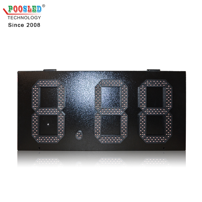 Venta caliente impermeable 7 segmentos 12 '' una sola pantalla LED roja de gasolinera 8.88