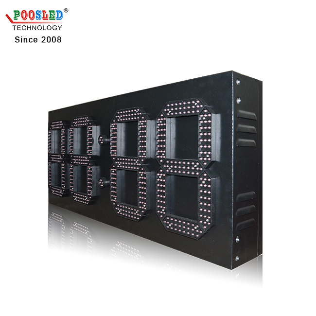 Doble cara exterior impermeable 12 pulgadas solo rojo 88:88 Led señal de tiempo y temperatura