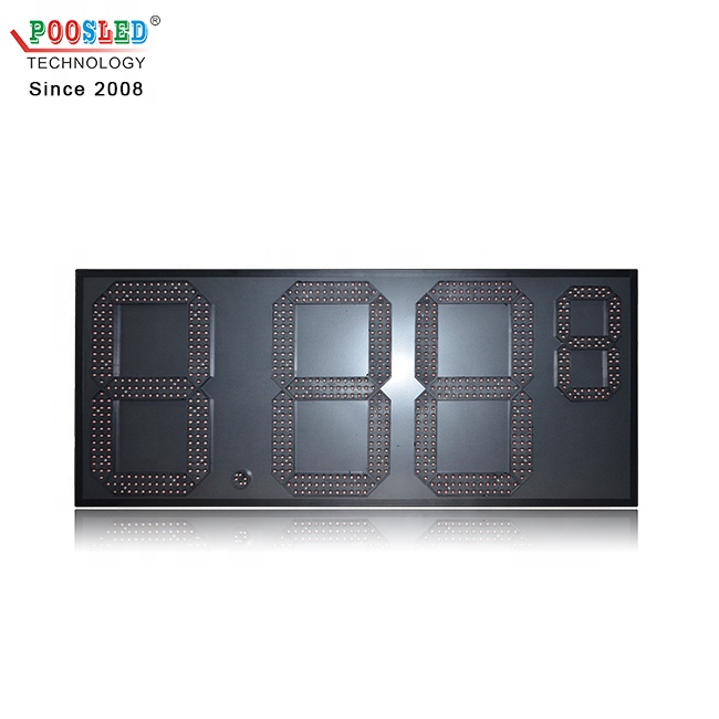Popular al aire libre 7 segmentos de aluminio rojo de 15 pulgadas 8,88 9 LED señal de precio de gas