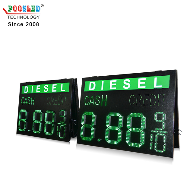 Alta calidad impermeable 12 pulgadas verde 8.88 9/10 DIESEL Led señales de gas